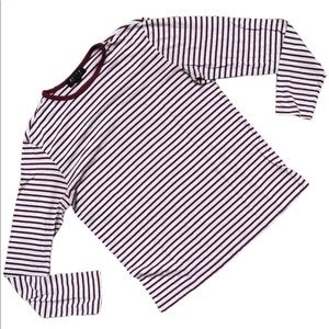 21MEN Burgundy & White Striped Long Sleeve Shirt